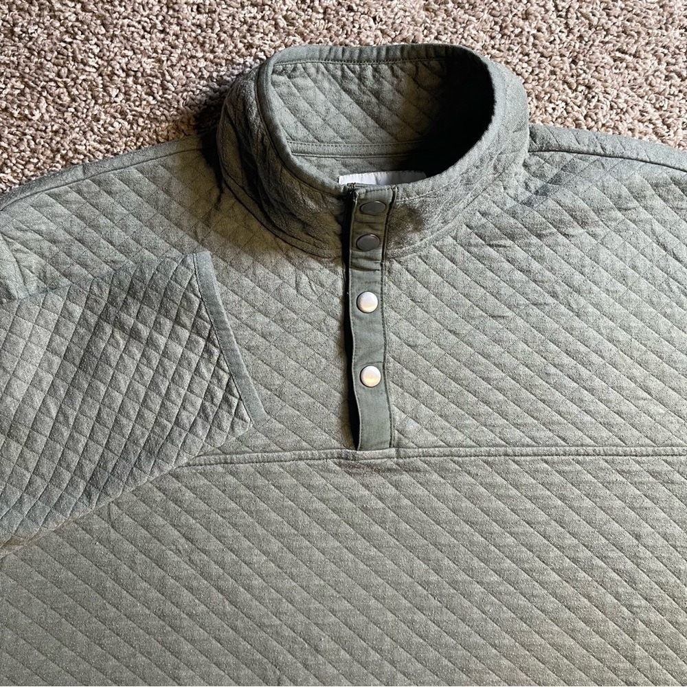 Sonoma quilted XXL women's sage green pullover sweatshirt outerwear sporty - Picture 7 of 7